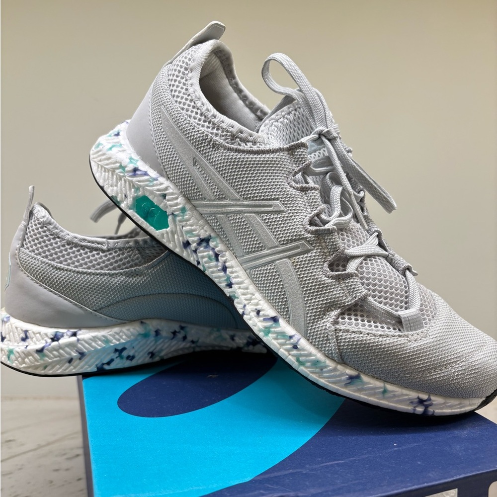 ASICS Women's Grey Knit Running Sneakers